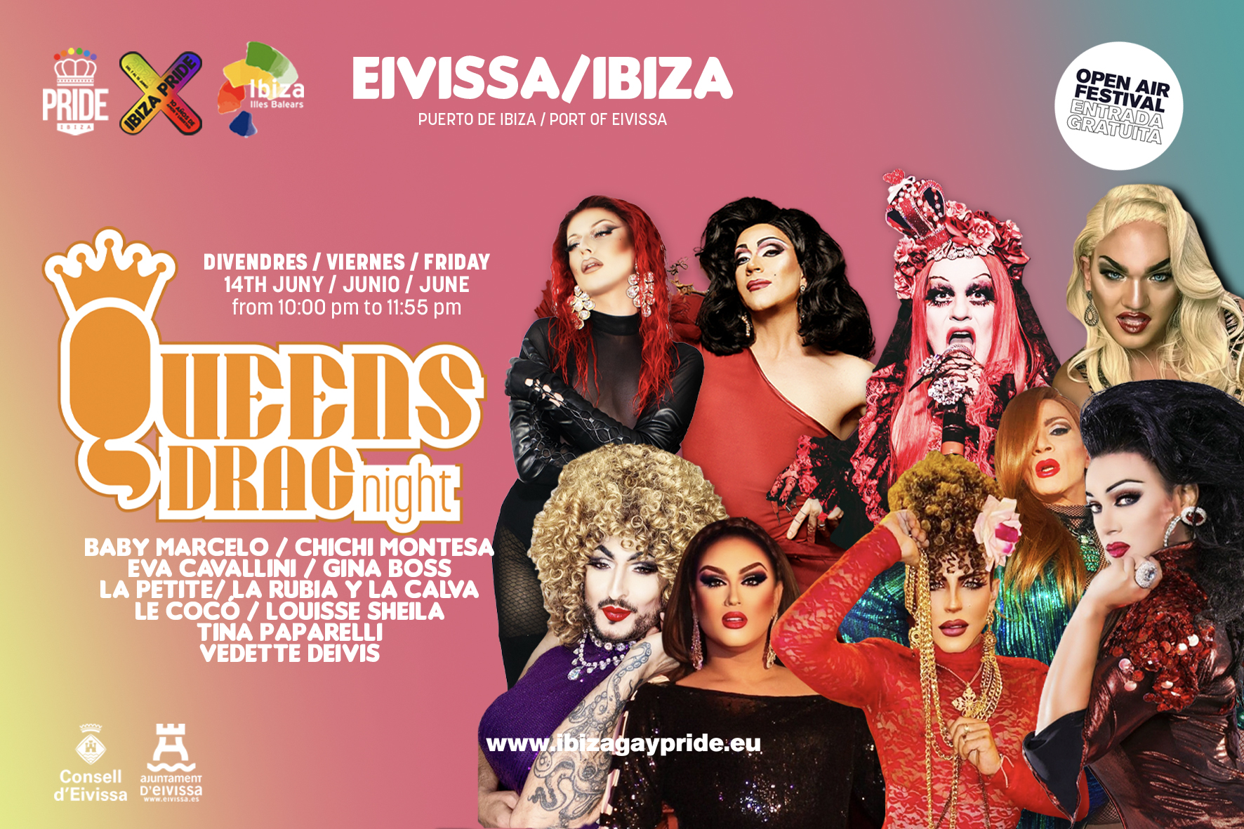 gala queens drag night ibiza pride 2024 x aniversario 2